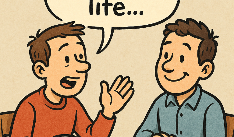 A man is talking to his best friend about married life.