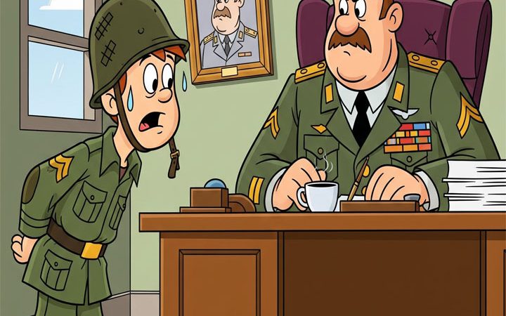 A young private sought permission from his Commanding Officer