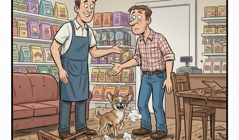 A couple decides that they need a guard dog.